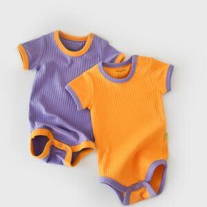 %100 Organic Ribana 2 Pcs Baby Short Sleeve Body Set